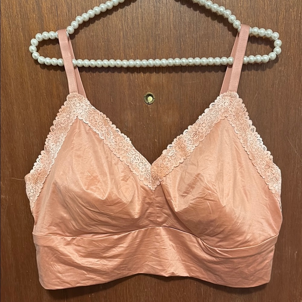 NWOT Aerie Sunnie Blossom Lace Padded Triangle Bralette - Picture 2 of 7